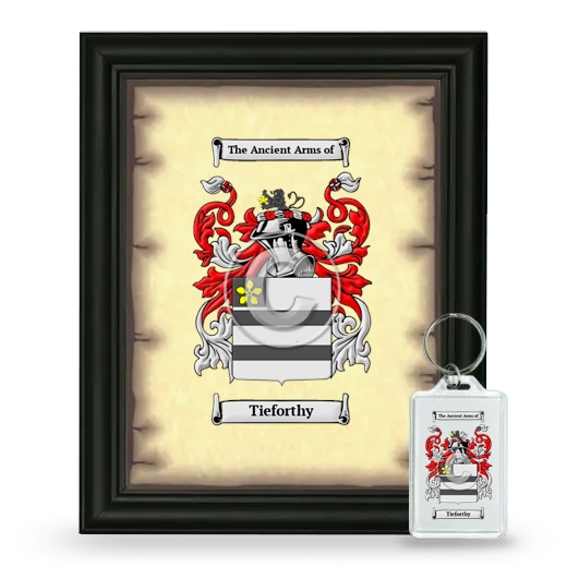 Tieforthy Framed Coat of Arms and Keychain - Black