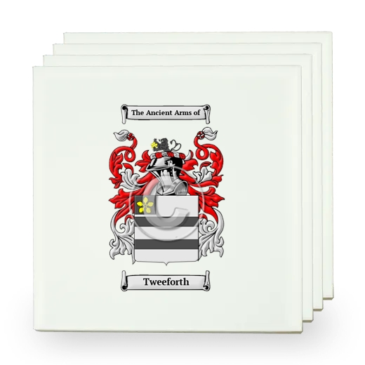 Tweeforth Set of Four Small Tiles with Coat of Arms