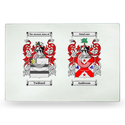 Double Coat of Arms Glass Cutting Board