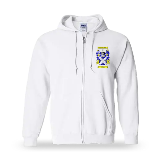 Tilldyn Unisex Coat of Arms Zip Sweatshirt - White