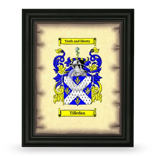 Tilledan Coat of Arms Framed - Black