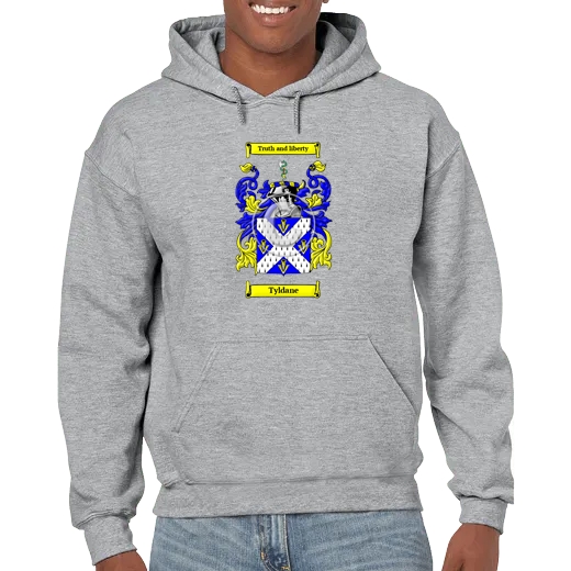 Tyldane Grey Unisex Coat of Arms Hooded Sweatshirt