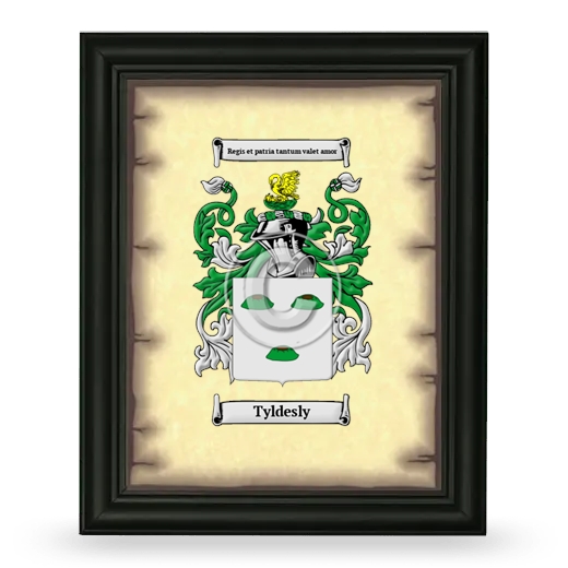 Tyldesly Coat of Arms Framed - Black