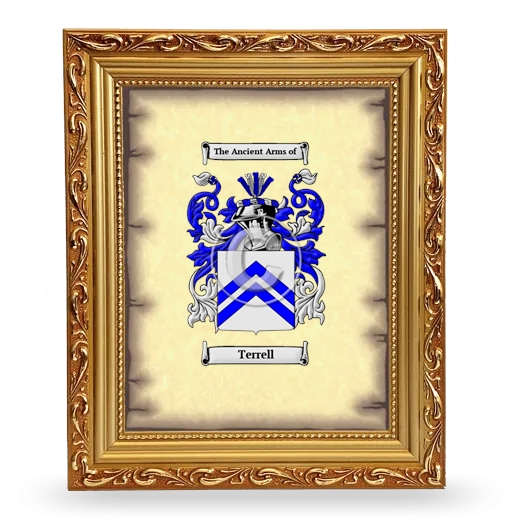 Terrell Coat of Arms Framed - Gold