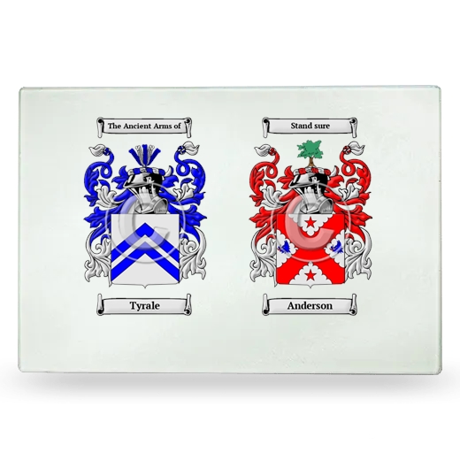 Double Coat of Arms Glass Cutting Board