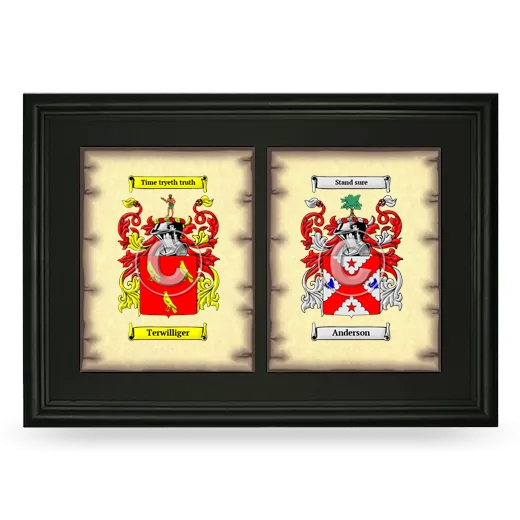 Double Coat of Arms Framed - Black