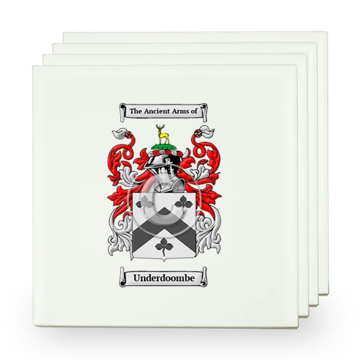 Underdoombe Set of Four Small Tiles with Coat of Arms