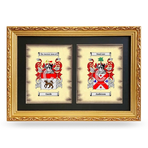 Double Coat of Arms Framed - Gold