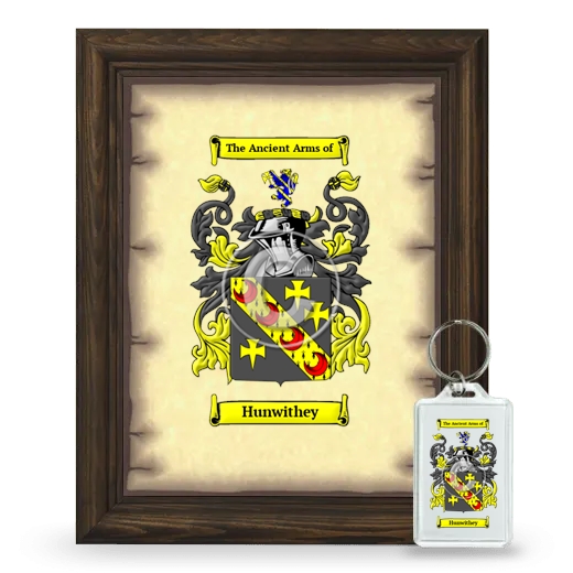 Hunwithey Framed Coat of Arms and Keychain - Brown