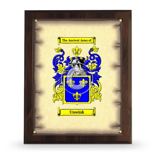 Unwink Coat of Arms Plaque