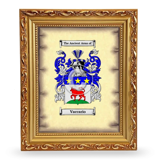 Vaccario Coat of Arms Framed - Gold