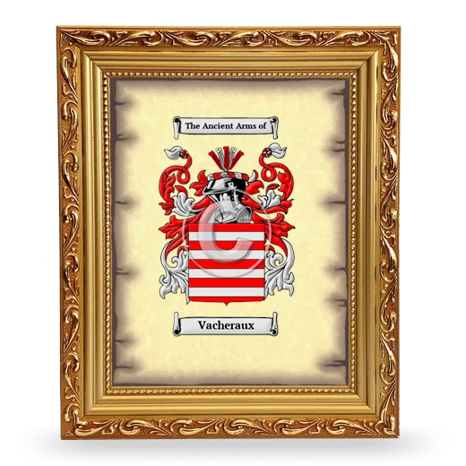 Vacheraux Coat of Arms Framed - Gold