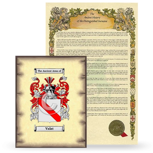 Valat Coat of Arms and Surname History Package