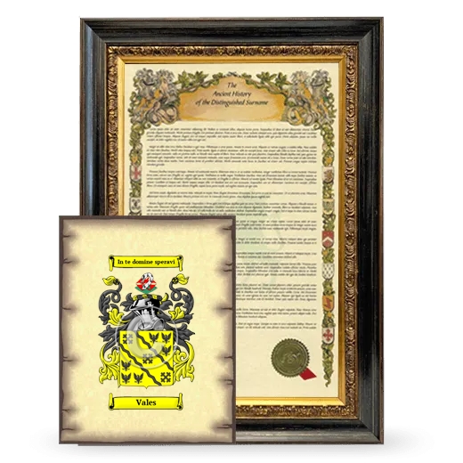 Vales Framed History and Coat of Arms Print - Heirloom