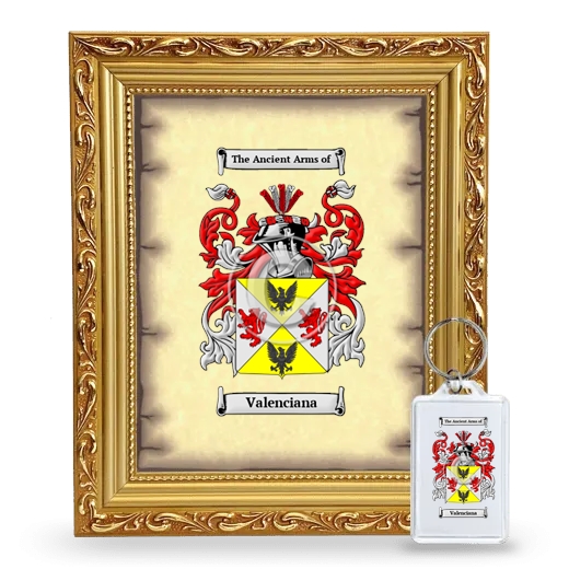 Valenciana Framed Coat of Arms and Keychain - Gold