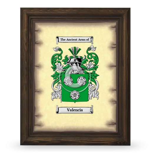 Valencia Coat of Arms Framed - Brown