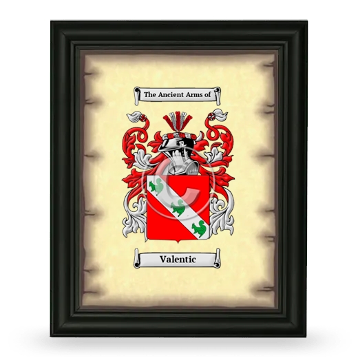 Valentic Coat of Arms Framed - Black