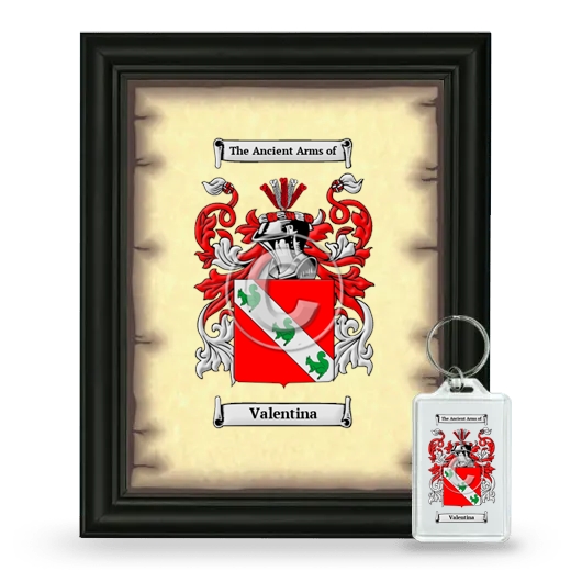 Valentina Framed Coat of Arms and Keychain - Black