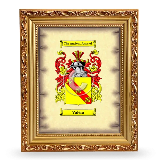 Valera Coat of Arms Framed - Gold