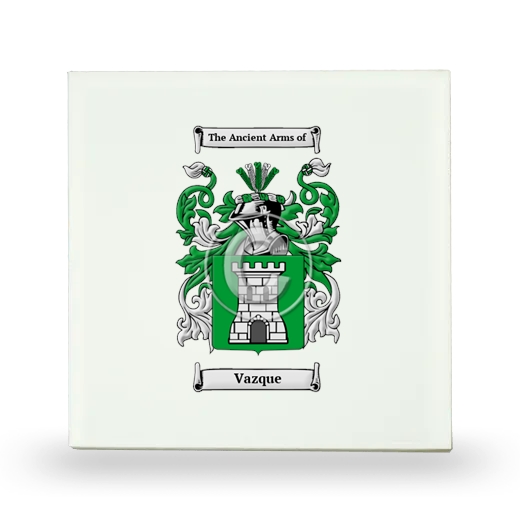 Vazque Small Ceramic Tile with Coat of Arms