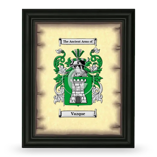 Vazque Coat of Arms Framed - Black