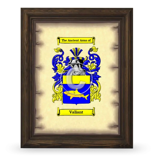 Valiant Coat of Arms Framed - Brown