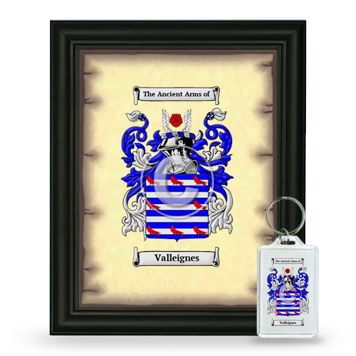 Valleignes Framed Coat of Arms and Keychain - Black