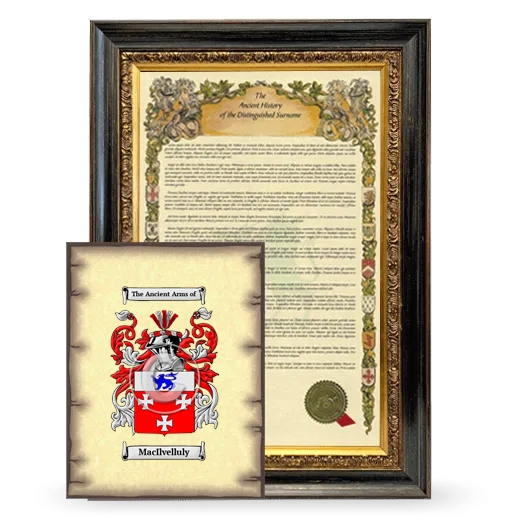 MacIlvelluly Framed History and Coat of Arms Print - Heirloom