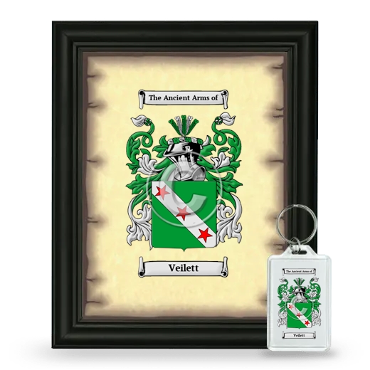 Veilett Framed Coat of Arms and Keychain - Black