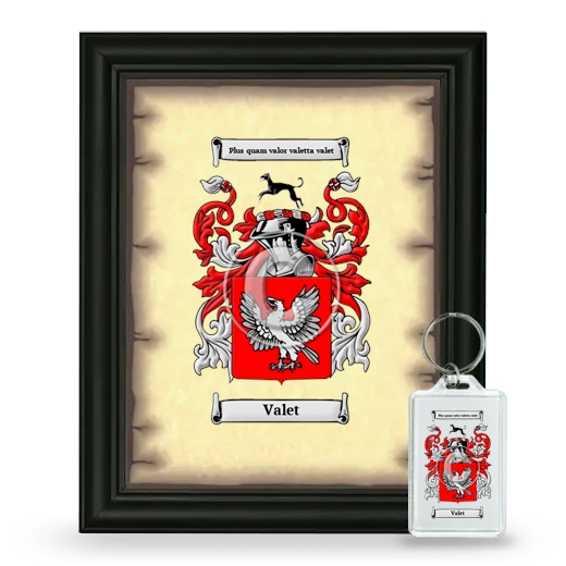 Valet Framed Coat of Arms and Keychain - Black