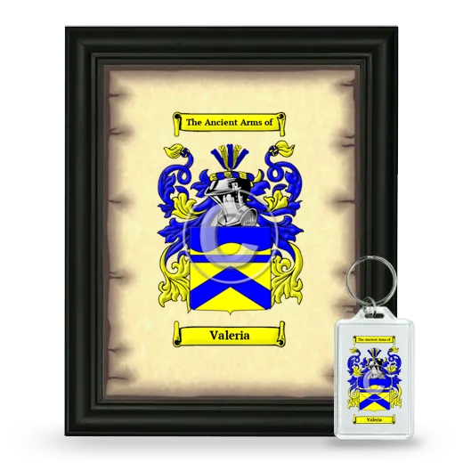 Valeria Framed Coat of Arms and Keychain - Black