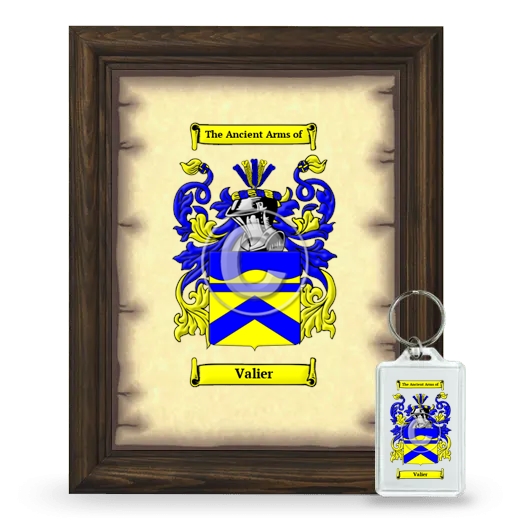 Valier Framed Coat of Arms and Keychain - Brown