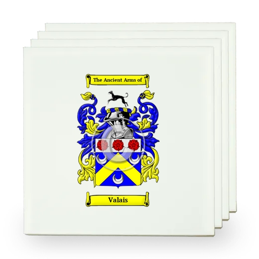 Valais Set of Four Small Tiles with Coat of Arms