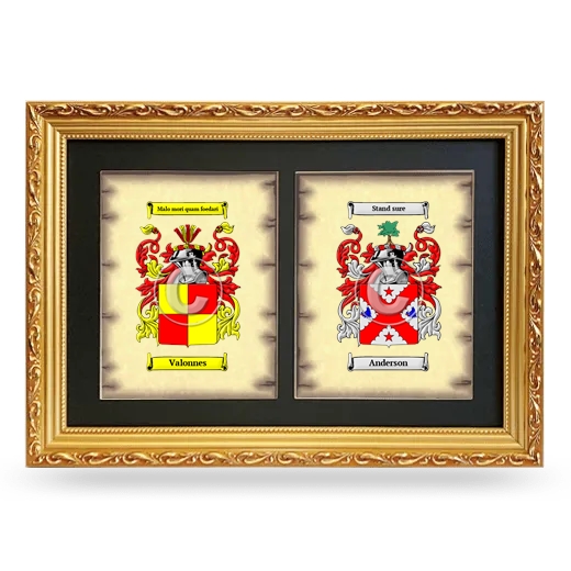 Double Coat of Arms Framed - Gold