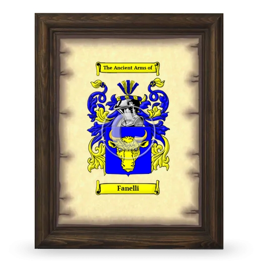 Fanelli Coat of Arms Framed - Brown