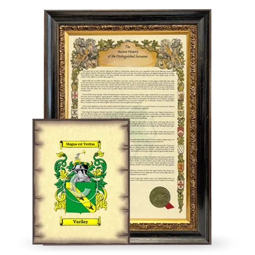 Varilay Framed History and Coat of Arms Print - Heirloom