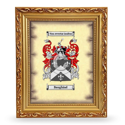 Baughind Coat of Arms Framed - Gold