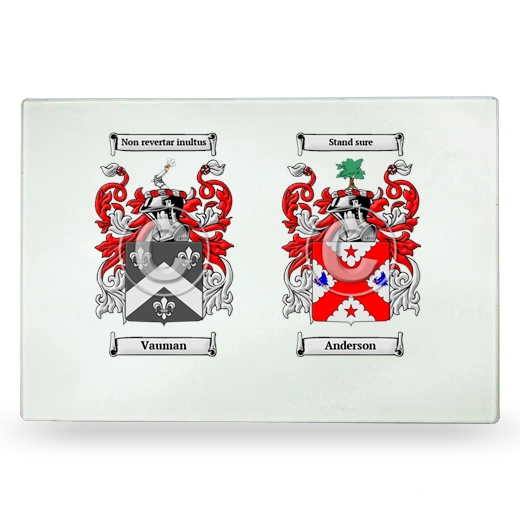 Double Coat of Arms Glass Cutting Board