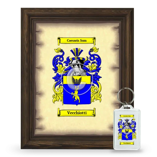 Vecchiotti Framed Coat of Arms and Keychain - Brown