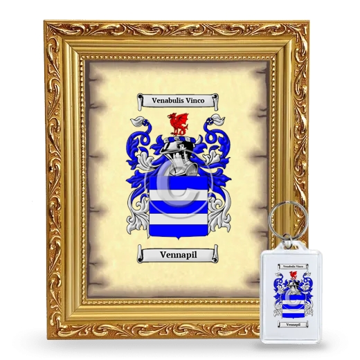 Vennapil Framed Coat of Arms and Keychain - Gold