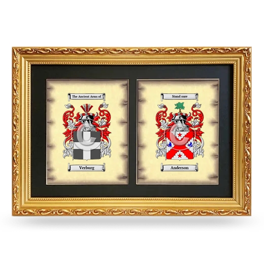 Double Coat of Arms Framed - Gold