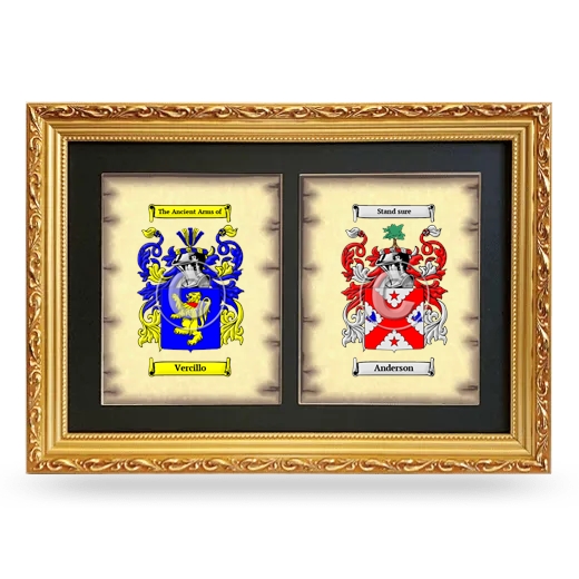 Double Coat of Arms Framed - Gold