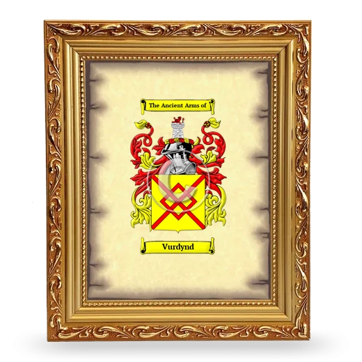 Vurdynd Coat of Arms Framed - Gold