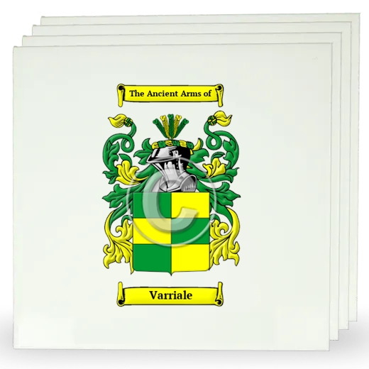 Varriale Set of Four Large Tiles with Coat of Arms