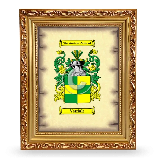 Varriale Coat of Arms Framed - Gold