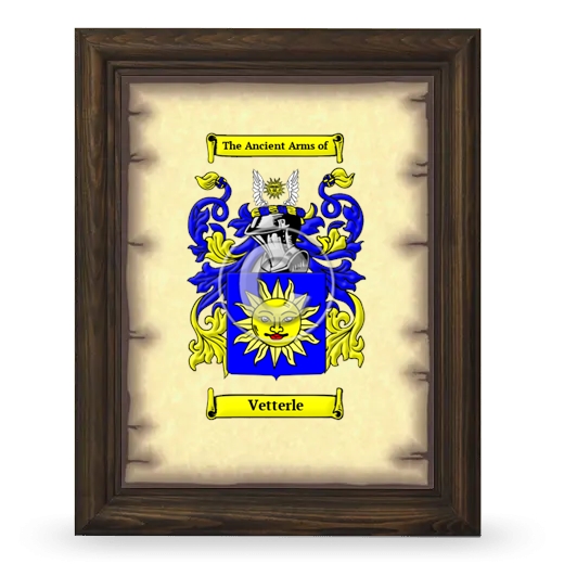 Vetterle Coat of Arms Framed - Brown