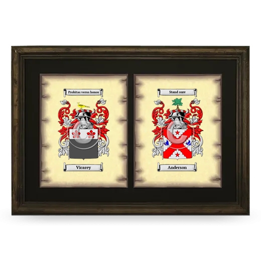 Double Coat of Arms Framed - Brown