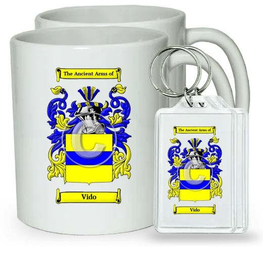 Vido Pair of Coffee Mugs and Pair of Keychains