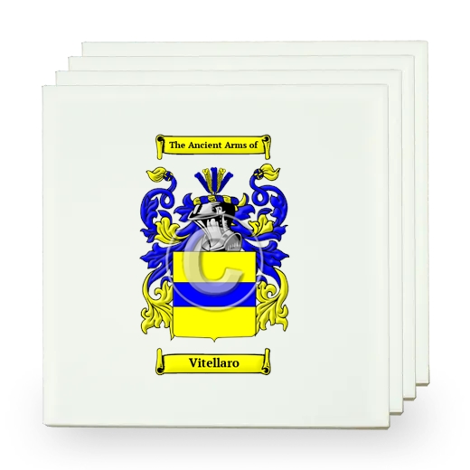 Vitellaro Set of Four Small Tiles with Coat of Arms