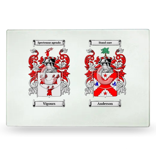 Double Coat of Arms Glass Cutting Board